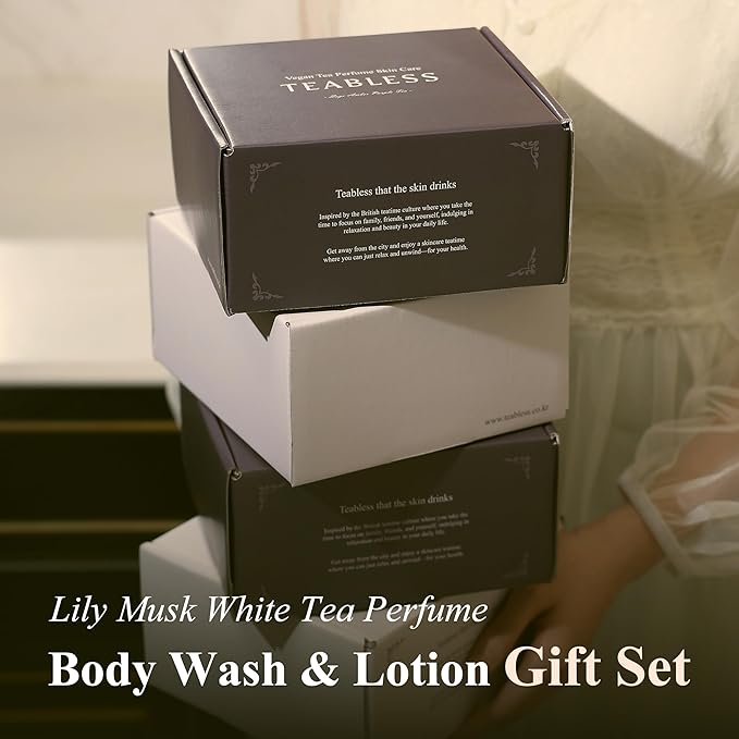 TEABLESS Perfumed Body Wash, Hydrating Body Cleanser for Sensitive Skin | Gentle, Moisturizing, Non-Sticky, Korean Skin Care (Floral Musk, Body Duo)