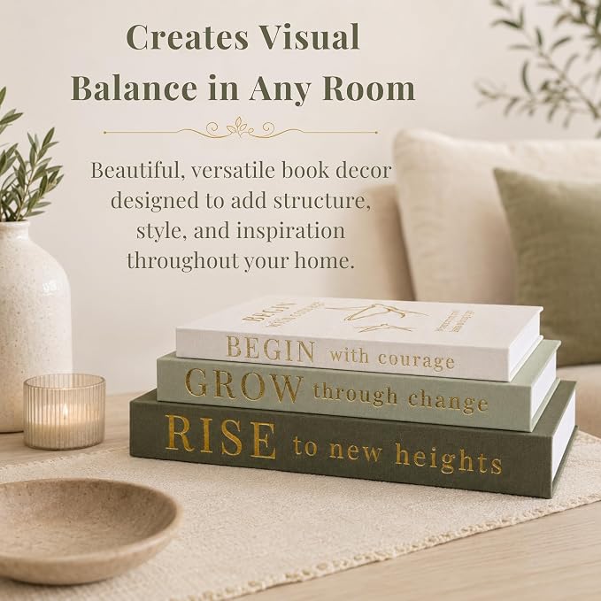 Decorative Books for Home Decor | Elevate your Bookshelf Decor with Coffee Table Books (Fake Books Set of 3) | Faux Books for Decoration | Hollow Book Box with Hidden Storage | Decorative Storage Box