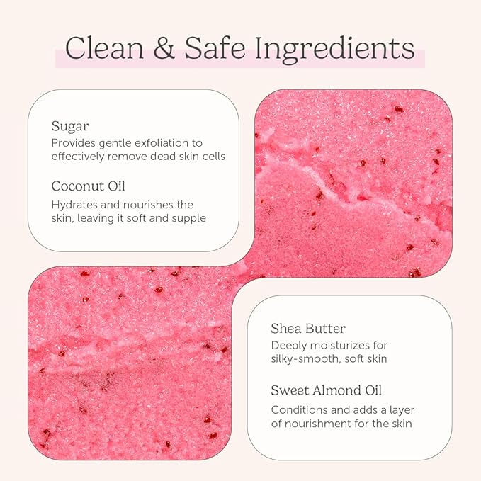 Sugar Body Scrub 8 oz, Moisturizing and Exfoliating Scrub for Nourishing Essential Body Care, Gift For Her (Fruit Smoothie)