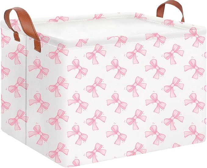CLOCOR Rectangular Storage Basket,Gift Basket,Waterproof Storage Bin(Star Bowknot)