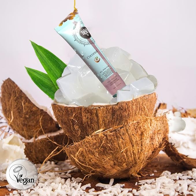 Rosee Lip Gloss Vegan & Cruelty Free Treatment, Professional Make up, Long Lasting Glossy with Shea Butter, Moisturize, Protect & Smooth, High Shine, Non-Sticky (c.Coconut, 0.5)