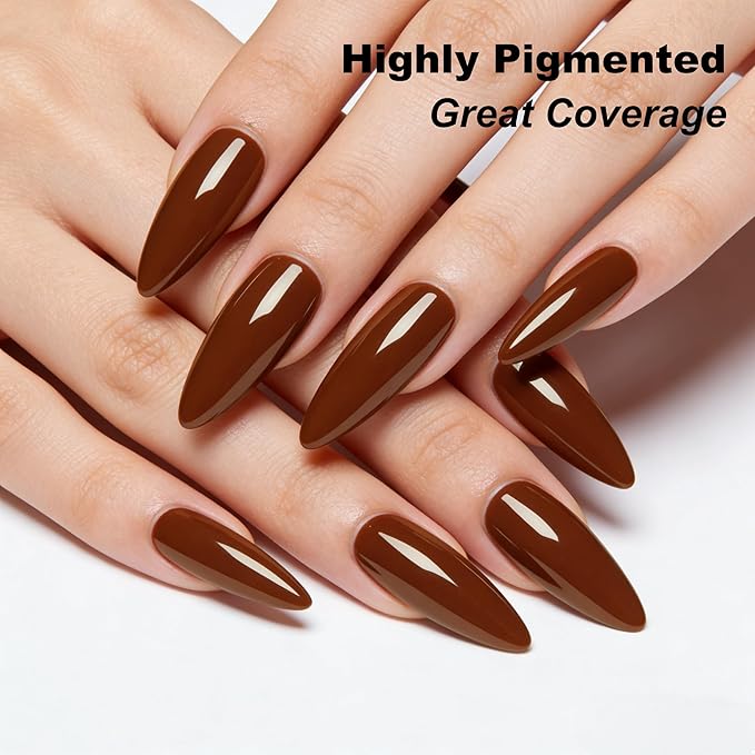 YTD Likomey Van Dyke Brown Gel Nail Polish,15ml Salon Home DIY Nail Art Manicure and Pedicure Fall Winter Soak Off UV Color Varnish,CS217