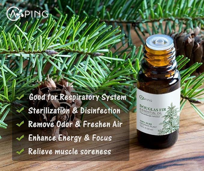 Pine Needles & Douglas Fir Essential Oils - 100% Pure Organic Natural Plant Oils for Diffuser, Aroma, Spa, Massage, Yoga, Perfume, 2x10ML