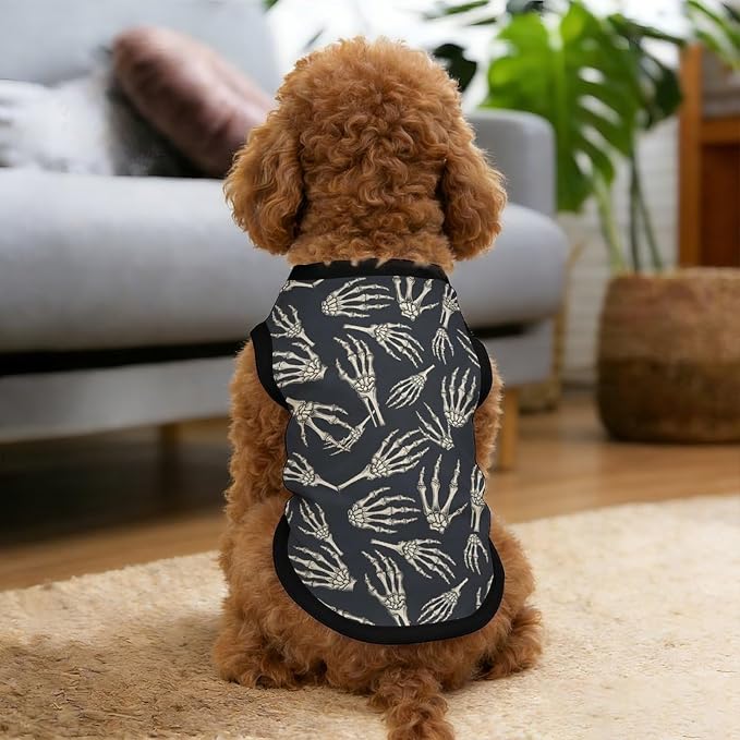 Halloween Pet Vest Skeleton Hand Pet Shirts X-Small | scary season Dog Shirt Vest cute pet Sleeveless Vests Ice Silk Dog T-Shirts holiday Dog Clothes Halloween Canine Wear