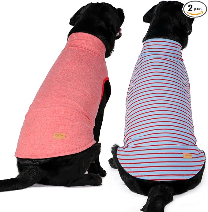 KYEESE 2Pack Dog Sweater for Large Dogs Soft Pet Coats Fleece Sweatshirt | Warm Turtleneck Dog Pullover Clothes, 4-Way Stretch & Lightweight Vest, Doggie Coat in Cold Weather, Daily Wear