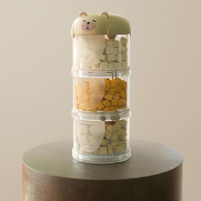Outdoor Dog Treat holder Airtight, 2025 New Upgrade Large Cute Dog Treat Jar with Lids, Classified Storage Pet Food packaging Jar Treat Bottle, Multi-functional Multi-layer Dispenser (Beige, 3 Layer)