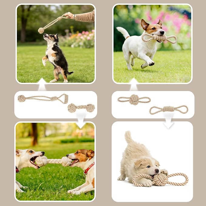 Dog Rope Toy for Small Dog 5pcs, Natural Chew Toys for Puppy, Medium Dogs