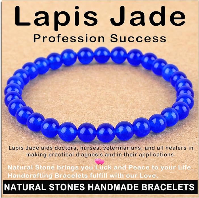 AD Beads Handmade Gemstone Stretch Elastic Bracelet Crystal Healing Reiki Nature's Beauty and Spiritual Essence Unisex