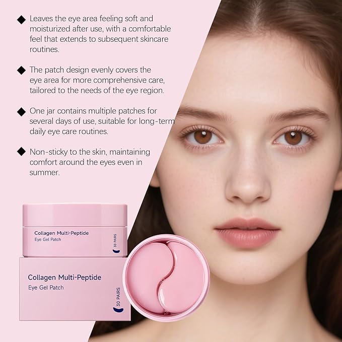 Collagen Eye Patches, Peptide Eye Patches - 30 Pairs Collagen Under Eye Patches | 15-Min Hydrating Hydrogel Eye Mask for Firming, Brightening, Pregnancy Safe (Men & Women)