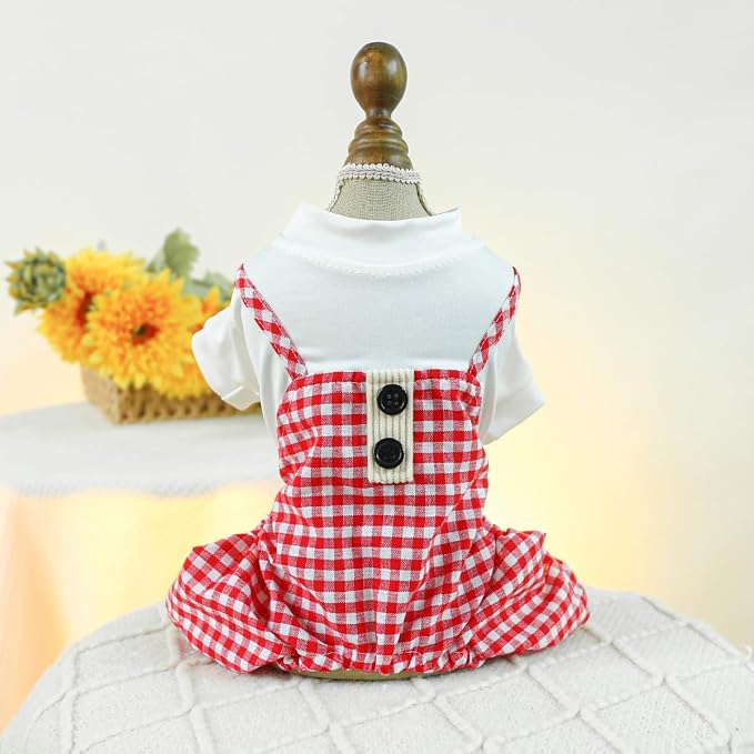 Dog Stylish Overalls Comfortable Puppy One Piece Outfits Summer Bib Overalls for Small Dogs Cute Pet Jumpsuit Onesie Chihuahua Yorkies Birthday Holiday Clothes Costume