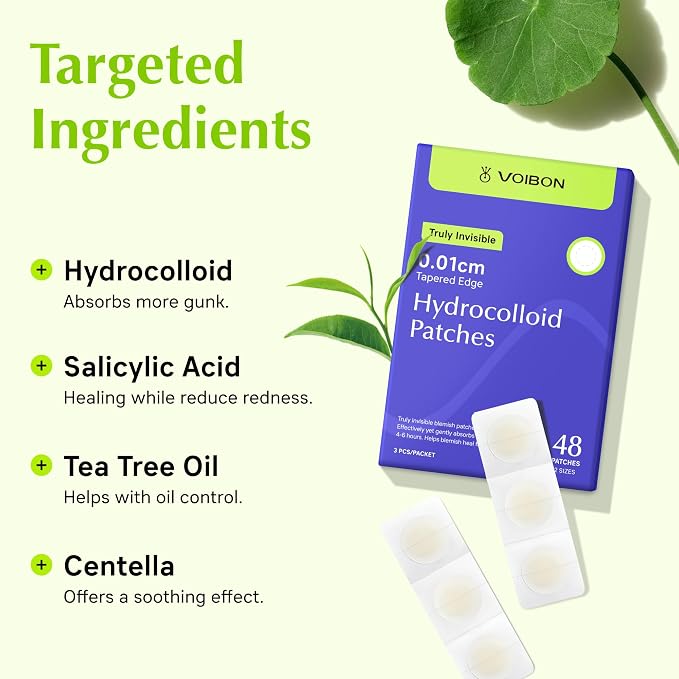 Pimple Patches For Face, Invisible Hydrocolloid Acne Patches Acne Treatment,Covering Zits & Blemishes in Skin and Face, Zit Patches with Salicylic Acid, FSA Eligible Items 48 Count