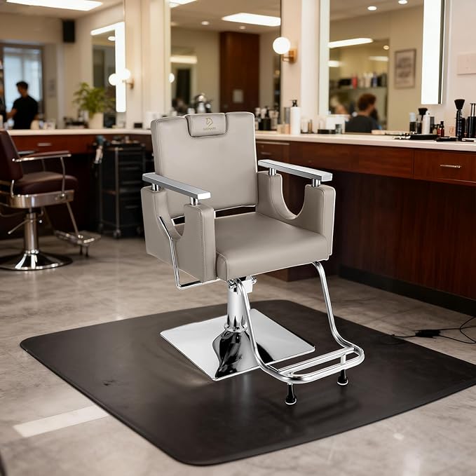 Heavy Duty Barber Chair, 360° Swivel Reclining Salon Chair for Hair Stylist, Height Adjustable Hydraulic Hairdressing Chair with Footrest for Barber Shop, Beauty Salon, Hairdressers