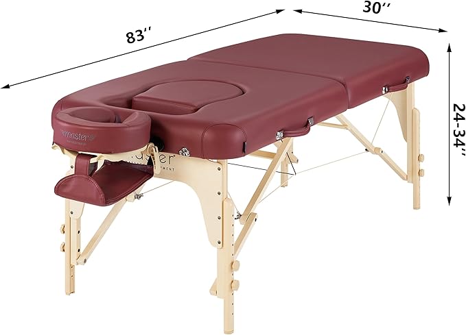 30'' Eva Portable Pregnancy Massage Table for Female Clients and Obese Individuals, Spa Salon Facial Bed for Pregnant Women- Multi Functional (Burgundy)