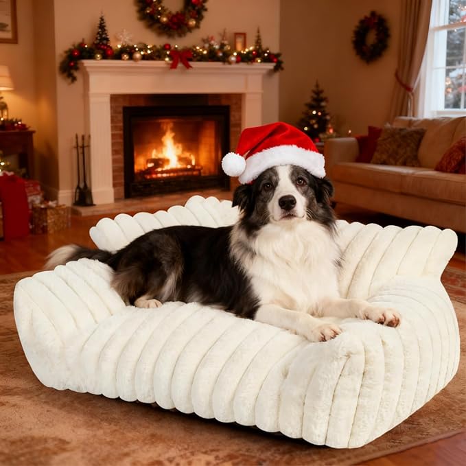 Cute Dog Couch for Medium Large Dogs,Dog Cat Couch Sofa,Dog Bed,L,Grey | Dog Couch Bed with Removable Washable Cover,Cute Fluffy Pet Sofa Cat Couch Bed,Washable Dog Bed Medium Large Size Dog