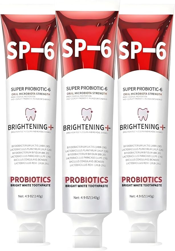 Qushen SP-6 Probiotic Toothpaste,SP6 Toothpaste for Whitening Teeth & Fresh Breath, 6 Probiotics Formula, Fluoride-Free, Enamel Safe, Natural Mint Flavor