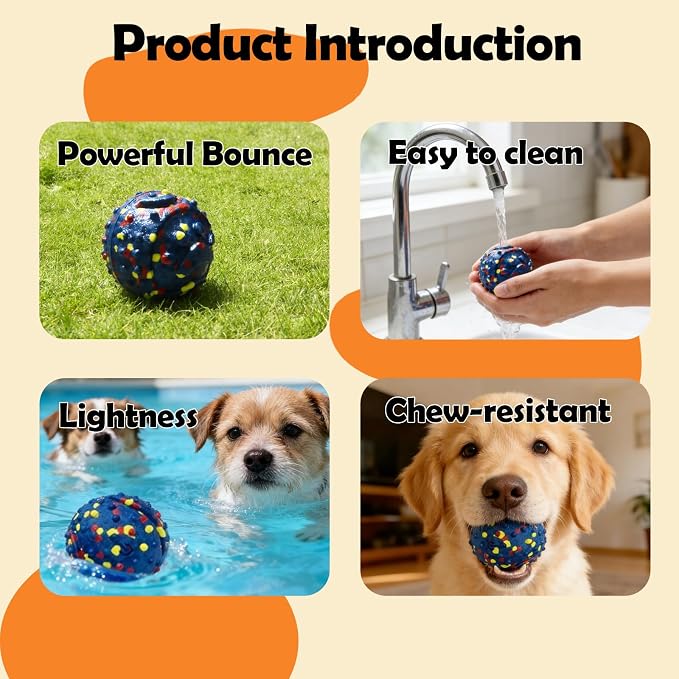 Interactive Dog Toys, Smart E-TPU Dog Ball Durable for Aggressive Chewers | Automatic Moving, Bouncing & Vibrating Ball with Duraspin Design, Keeps Dogs Busy & Entertained, Suitable for All Dogs