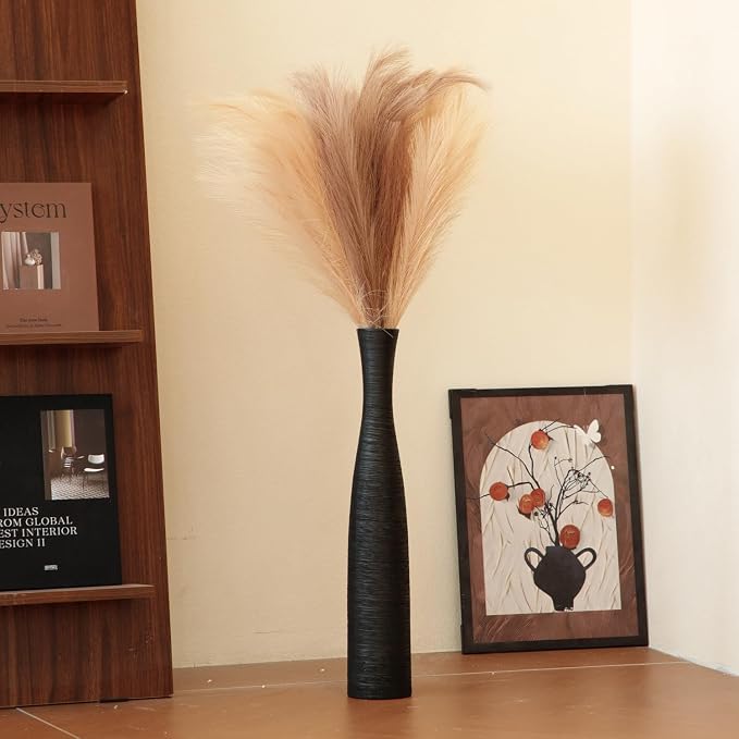 Ceramic Flower Vase, 19.7" Tall Floor Vase Modern Rustic Farmhouse Decor | Tall Skinny Decorative Vases for Home Decor, Pampas Grass, Living Room, Office, Fireplace Bedroom Decoration