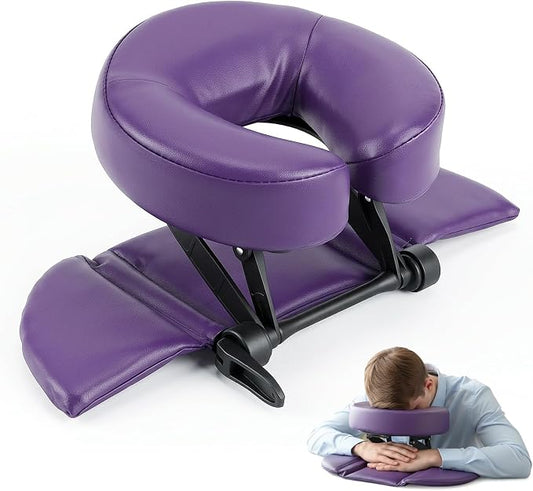 TRENDBOX Face Down Tabletop Massage Kit Adjustable Headrest Pillow - Purple