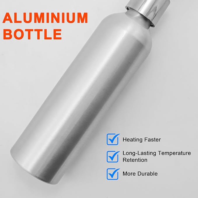 Elitzia ETAW02S ETAW03 Massage Oil Warmer Use Metal Pump Bottle Dispenser 1 Pack 8.45oz/250ml Portable Cylinder Massage Oil Gel Lotion Pump Durable Refillable Containers (Aluminum Bottle)