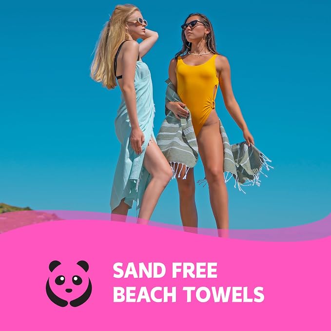 HAVLULAND Turkish Beach Towels, Oversized 40"x72" Turkish Bath Towel, Highly Absorbent Quick Dry Sand Free Beach Towels for Beach Pool Spa Gym Yoga Travel Camping Picnic Blanket - Navy