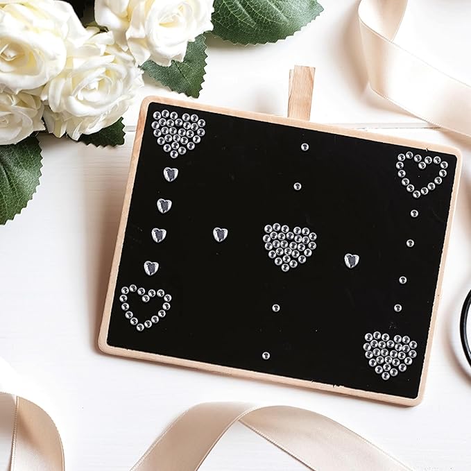 3 Sheers Self Adhesive Heart Stickers White Heart Rhinestone Sticker Face Jewel Stick on Face Makeup Sticker for Valentine's Day Acrylic Crystal Pearls for Body Face Nails Crafts Decoration