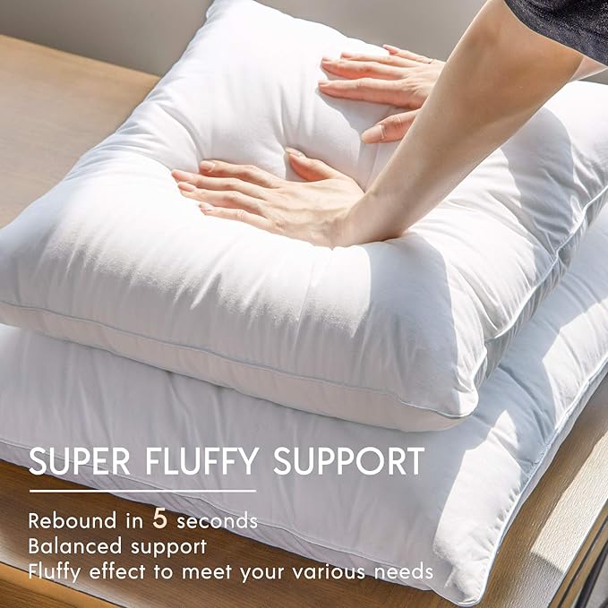 Phantoscope Throw Pillow Insert with 100% Cotton Cover, 12x20 Inch, 2 Pack | Soft Supportive Throw Pillows for Couch Bed, Hypoallergenic Breathable Pillows Inerts, Lumbar Decorative Cushion Sham Stuffer