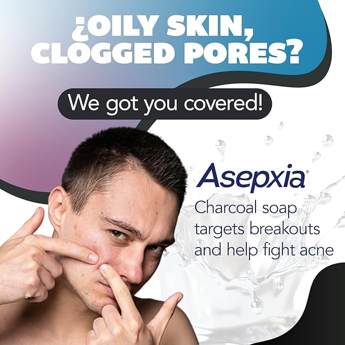 Asepxia Salicylic Acid & Activated Charcoal Bar Soap | Acne Treatment, Reduces Pimples & Blemishes, Deep Cleansing Facial Cleanser, Dries Out Acne, Prevents Breakouts, Face wash, 4 Oz, 2-Pack