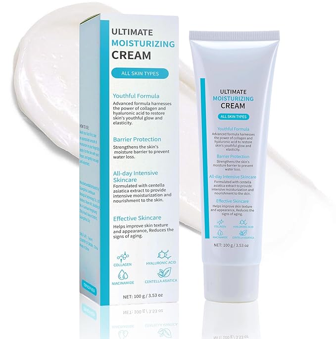 Mtmult Youthful Formula Facial Moisturizer with Niacinamide & Hyaluronic Acid - Face Cream for Deep Hydration, Infused with Centella Asiatica & Collagen - Daily Moisturizer for Youthful Skin