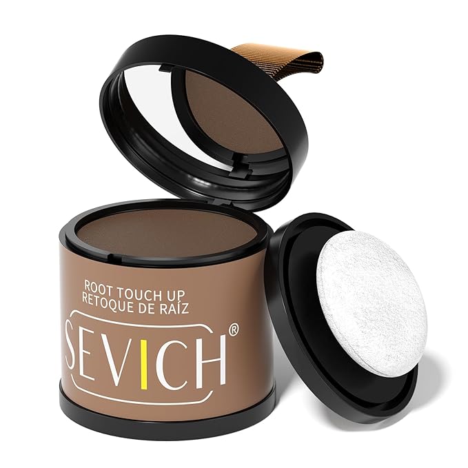 Sevich Hairline Powder 10g Large Capacity,Instantly Conceals Hair Loss,Root Touch up Powder,Hair Shadow Toppers for Women & Men Thinning Gray Hair,48H Makeup Lasting,1 Box = 2.5 Boxes,Brown