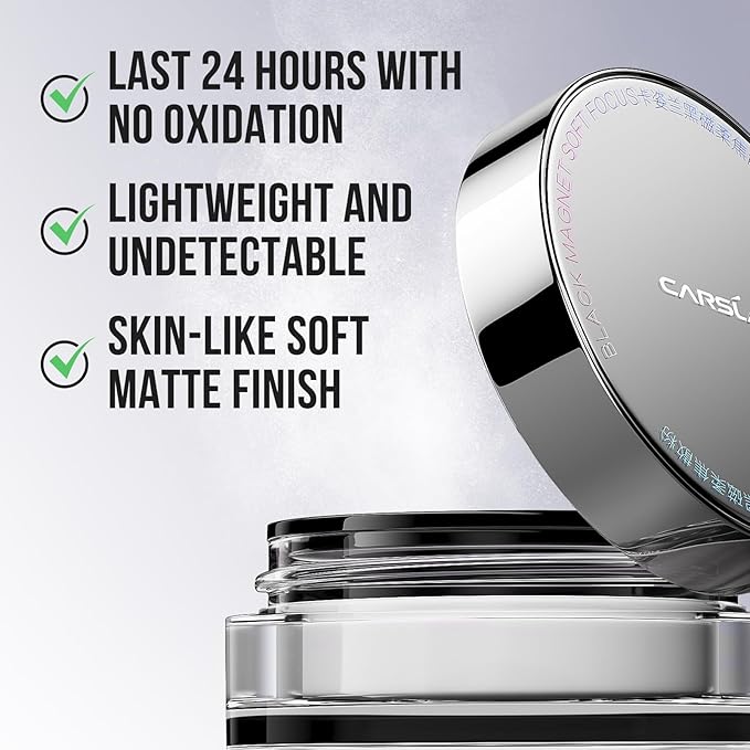 CARSLAN 1.0 Soft Focus Loose Setting Powder, Lightweight, Matte, Oil Control, Shine Free, Talc-Free Face Powder Makeup, 24H Longwear Finishing Powder, 03 Blue Purple For Sensitive