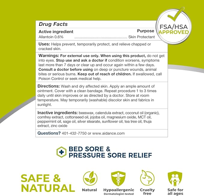 terrasil Bed Sores Treatment Cream & Pressure Sores Cream – Natural Ingredients for Healing of Bedsores, Ulcers & Wounds, 3X Power for Fast Soothing Relief (3oz)