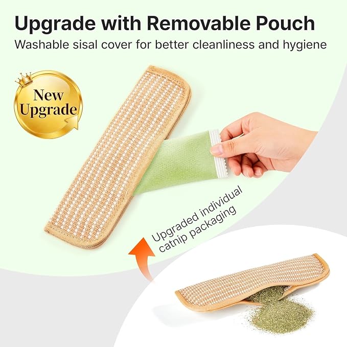 Potaroma Cat Toys Pack of 2 with 6000mg A+ Organic Catnip, Sisal Material | Indoor Kitten Scratching and Kicker Toys, Drives Bored Cats Crazy with Fun Interactive Chew