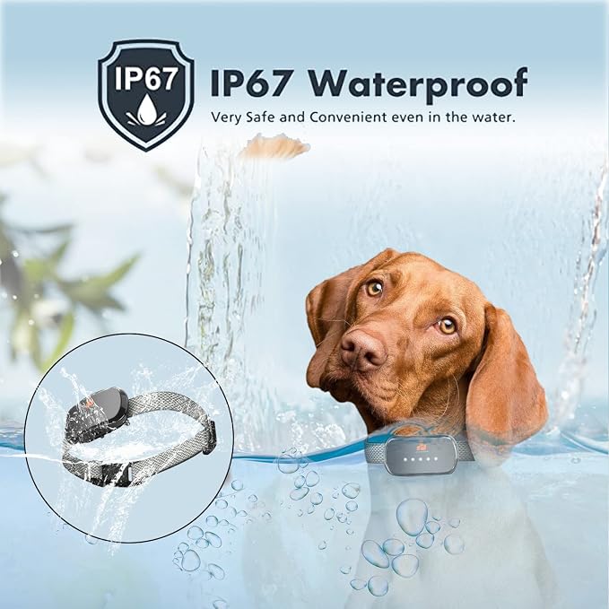 Smart Automatic Anti bark Dog Collar Intelligent Waterproof Rechargeable Barking Terminator (Black Bark Collar)