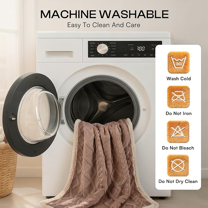 Luciphia Waterproof Blanket for Twin Bed Reversible Fleece Couch Cover | Reversible waterproof pet blanket soft fleece machine washable protect couch bed, Khaki-thicken 85" x 57"