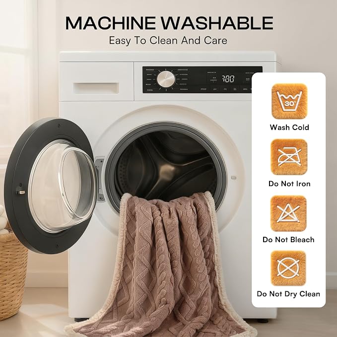 Luciphia Waterproof Blanket for King Bed Reversible Fleece Couch Cover | Reversible waterproof pet blanket soft fleece machine washable protect couch bed, Khaki-thicken 100" x 82"