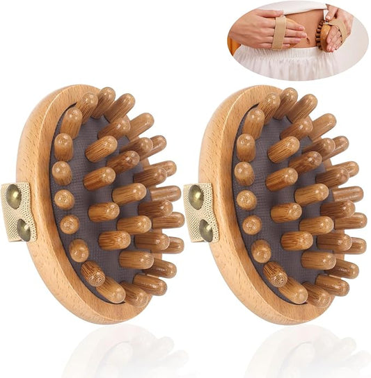 2PCS Meridian Massage Brush,Gua Sha Tool,Body Massage Brush,Wood Therapy Massage Tools, Meridian Brush for Belly,Body Sculpting Tools,Guasha Brush, Wooden Massage Tools,按摩梳, 经络刷