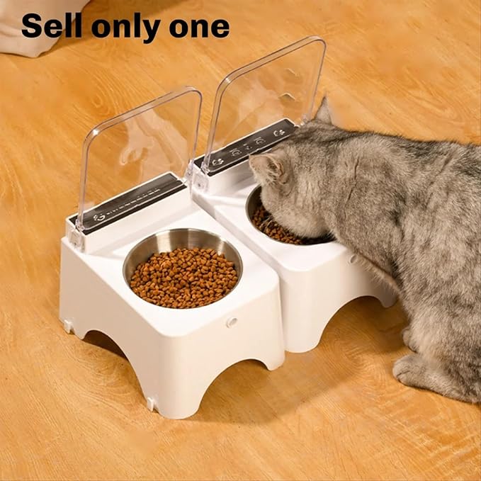 Cat Feeder Automatic, Dustproof Wireless Infrared Sensor Flip Top Kitten Food Bowl, Smart Cat Bowl with Infrared Sensor Automatic Lid, for Cats and Dogs Food Dispenser
