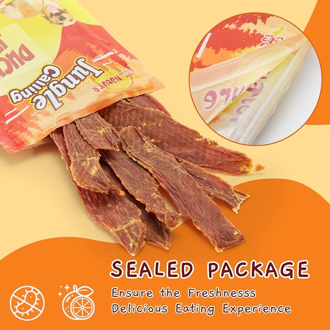 Jungle Calling Slow Roasted Duck Jerky Chewy Treats for Medium & Large Dogs | 10.6 oz High Protein, Limited Ingredient Natural Dog Treats Perfect for Daily Bonding, Skin & Coat Health, Easily Digestible