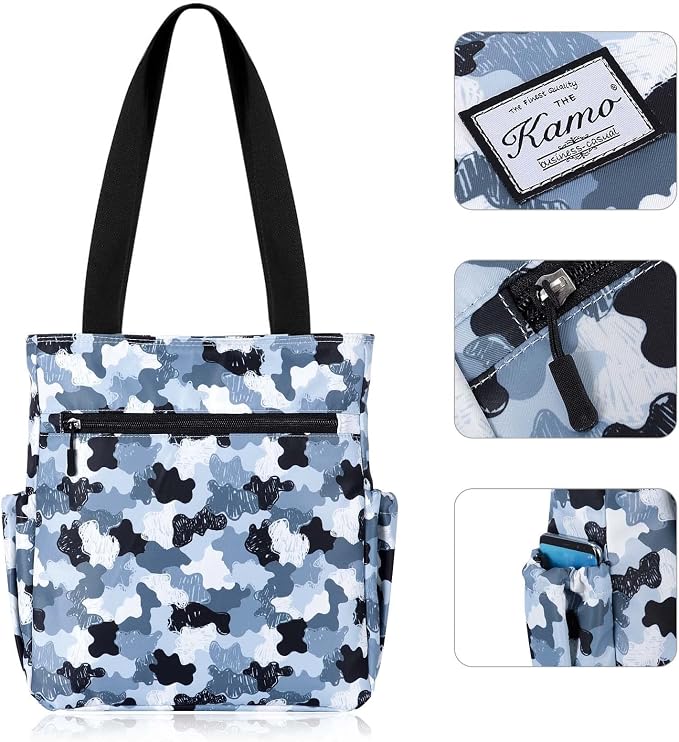 KAMO Floral Tote Bag - Waterproof Lightweight Handbags Travel Shoulder Bag for Hiking Yoga Gym Swimming Travel Beach