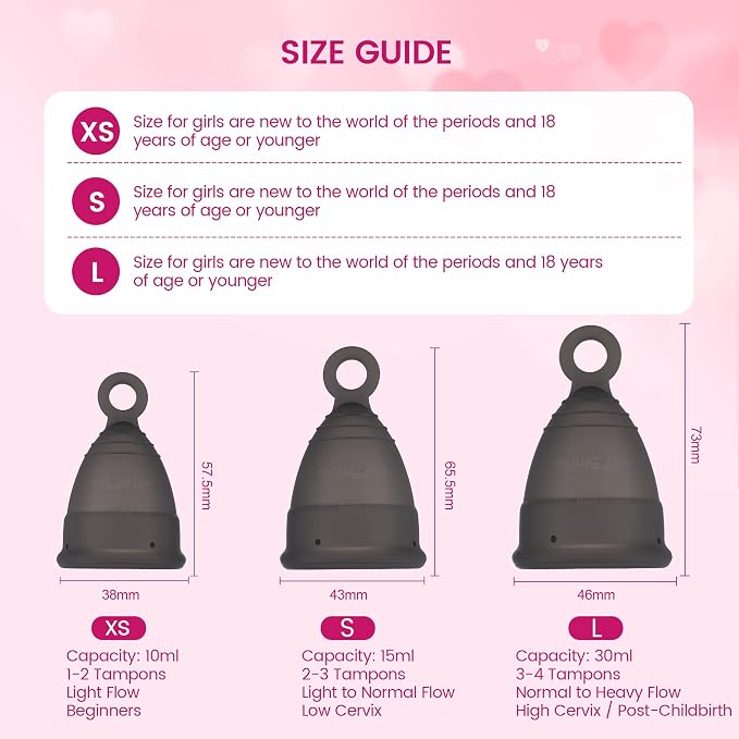 Reusable Menstrual Cup, Silicone Period Cup, up to 12 Hours of Leak-Free Protection, Disc,Tampon, Pads Alternative for Women