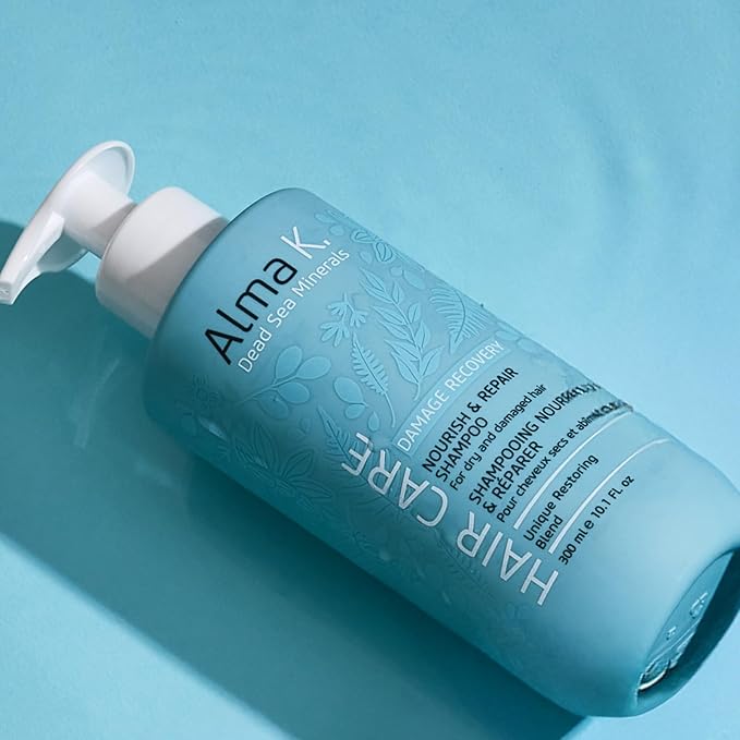 Alma K Nourish and Repair Shampoo - Moisturizing Shampoo for Women - Hair Growth Shampoo - Hydrating Shampoo with Argan Oil, Shea Butter - 10.1 oz