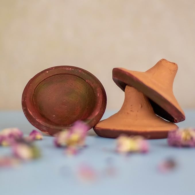 Set of 2 Moroccan Lip Stain Pots – Organic & Long-Lasting Natural Lip Tint in Clay Pots, Made with Pomegranate and Rose Extracts