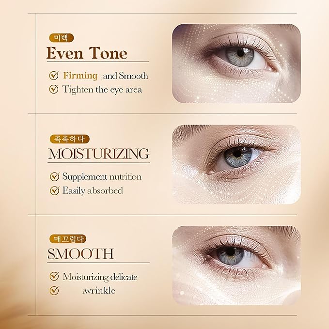 AKARY Roll on Eye Cream with 70% Rice Essence Extract, Moisturize, Tighten, Tender, Triple Roll & Glow Massage Head Under Roller Cream for Elasticity Wrinkles Puffiness Fine Lines-Korean Eye Cream