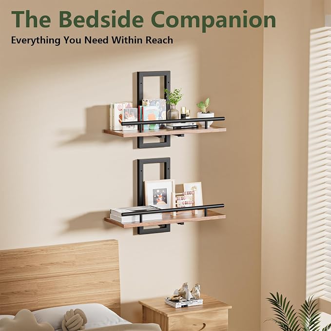 Sbosbo Floating Shelves for Wall Plant Shelf Indoor Wall Mounted Shelves | Wall Planters for Indoor Floating Plant Shelves for Bedroom, Living Room, Kitchen, Office, Bathroom Decor (2 Pack)