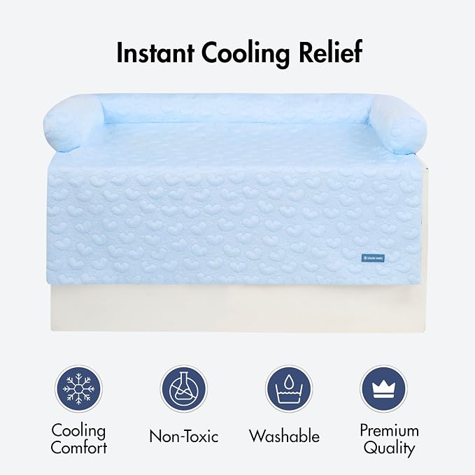 Spark Paws Cooling Couch Cover Dog Bed, Furniture Protector Mat | Non-Toxic Washable Pet Cooling Pad for Large, Medium and Small Dogs