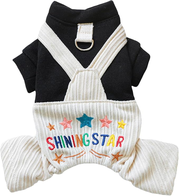 Dog Stylish Overalls Comfortable Puppy One Piece Outfits Summer Bib Overalls for Small Dogs Cute Pet Jumpsuit Onesie Chihuahua Yorkies Birthday Holiday Clothes Costume