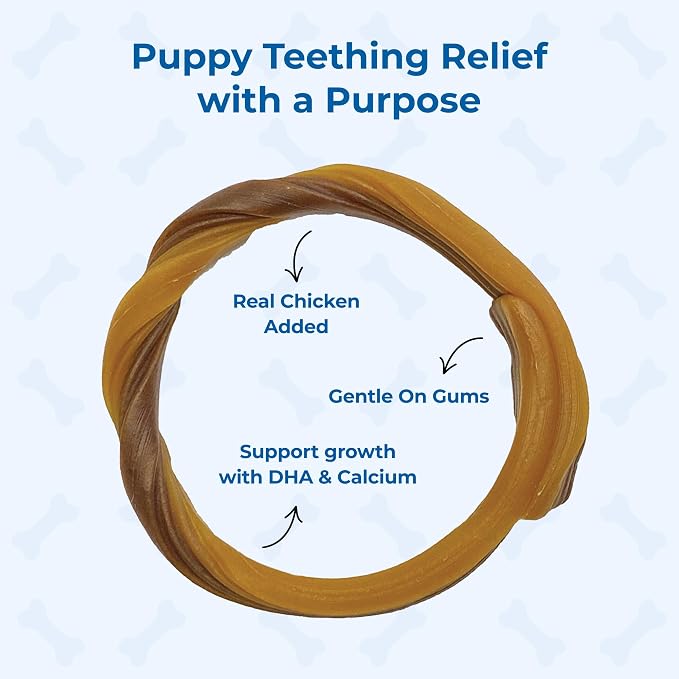 N-Bone Puppy Teething Rings Taste of Texas Chicken Fajitas Flavor 3 Count (Pack of 2)