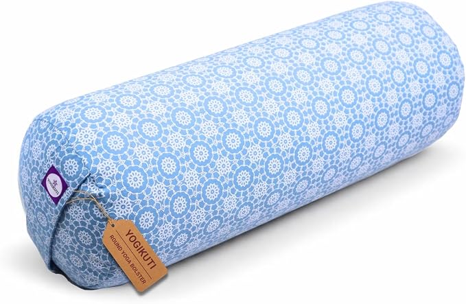 Yogikuti Iyengar Yoga Bolster for Restorative Yoga and Meditation – Lightweight Cotton Support Pillow with Handle for Easy Carry, Versatile for Pose Modification, Balance, Back Relief, and Relaxation