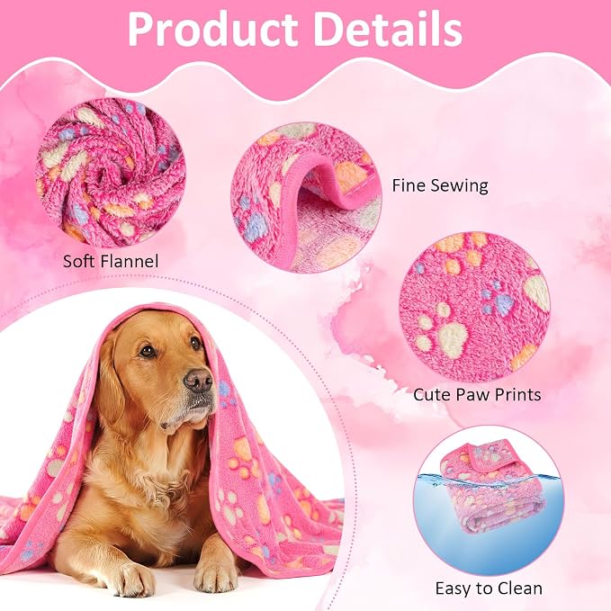 Dog Blankets for Medium Dogs, Cat, Premium Soft Dog Blankets for Small Dog | Washable, Puppy Blanket Dogs Essentials for Puppies (1, Pink, 41" x 30")