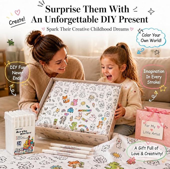 VEELU DIY Coloring Blankets with 24 Colors Markers for Adults | Custom Color In Your Own Blankets With 24 Colors Markers, Snuggle Color Sketch Washable Blankets Kit Home Decor